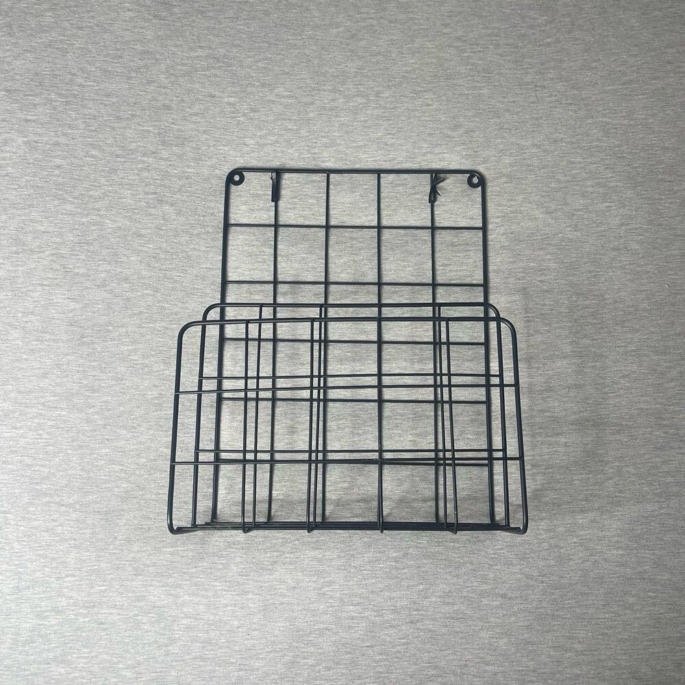 Black 3-Slot Tier Grid Letter & Magazine Wall Sorter Organizer